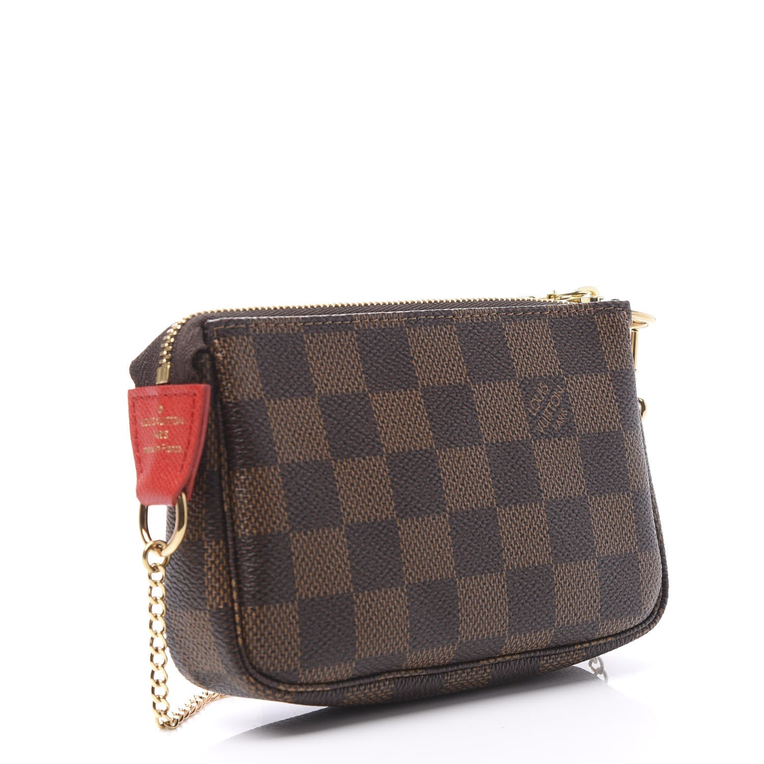 Louis Vuitton Damier Ebene 2019 Christmas Animation Mini Pochette Accessories Red 2 of 10
