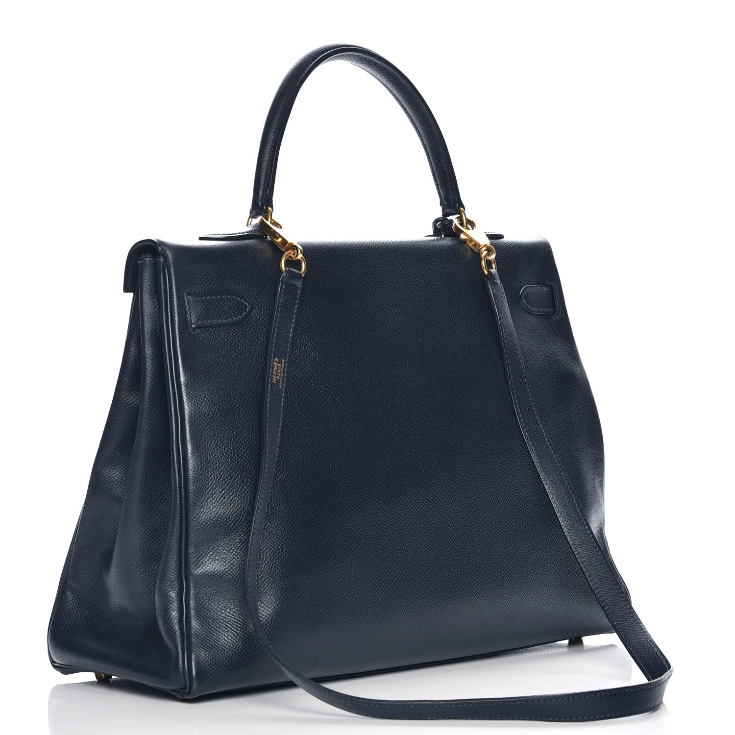 Hermes Courchevel Kelly Retourne 35 Bleu Marine 2 of 28