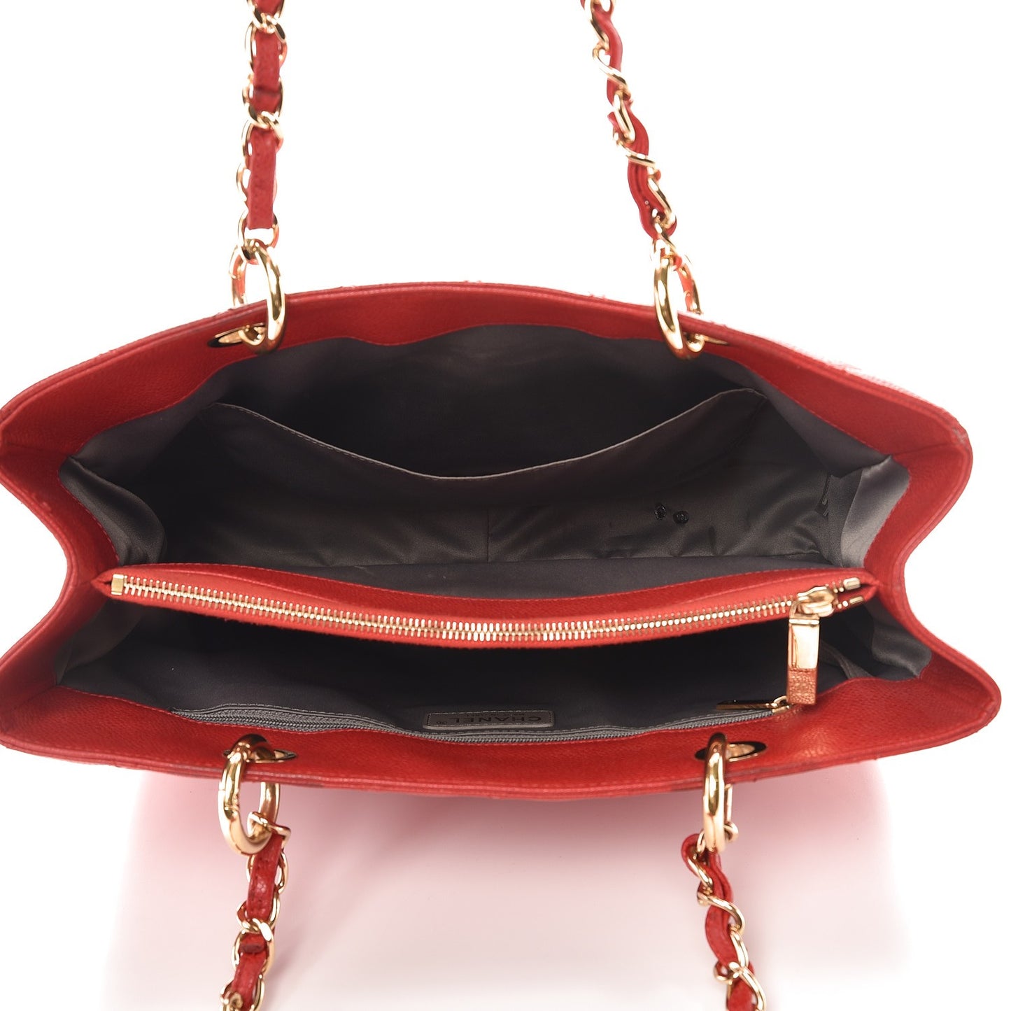 Caviar Quilted Grand Shopping Tote GST Red