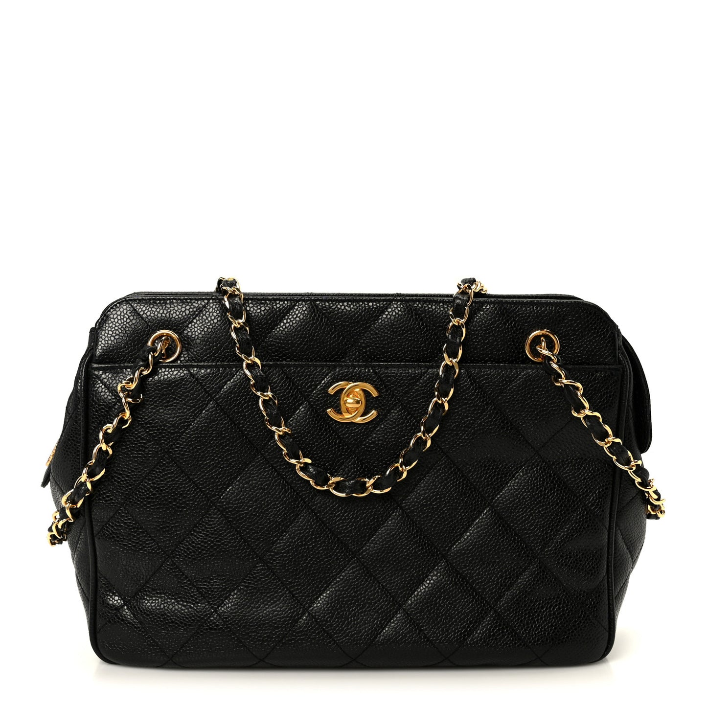 Caviar Quilted Shoulder Bag Black