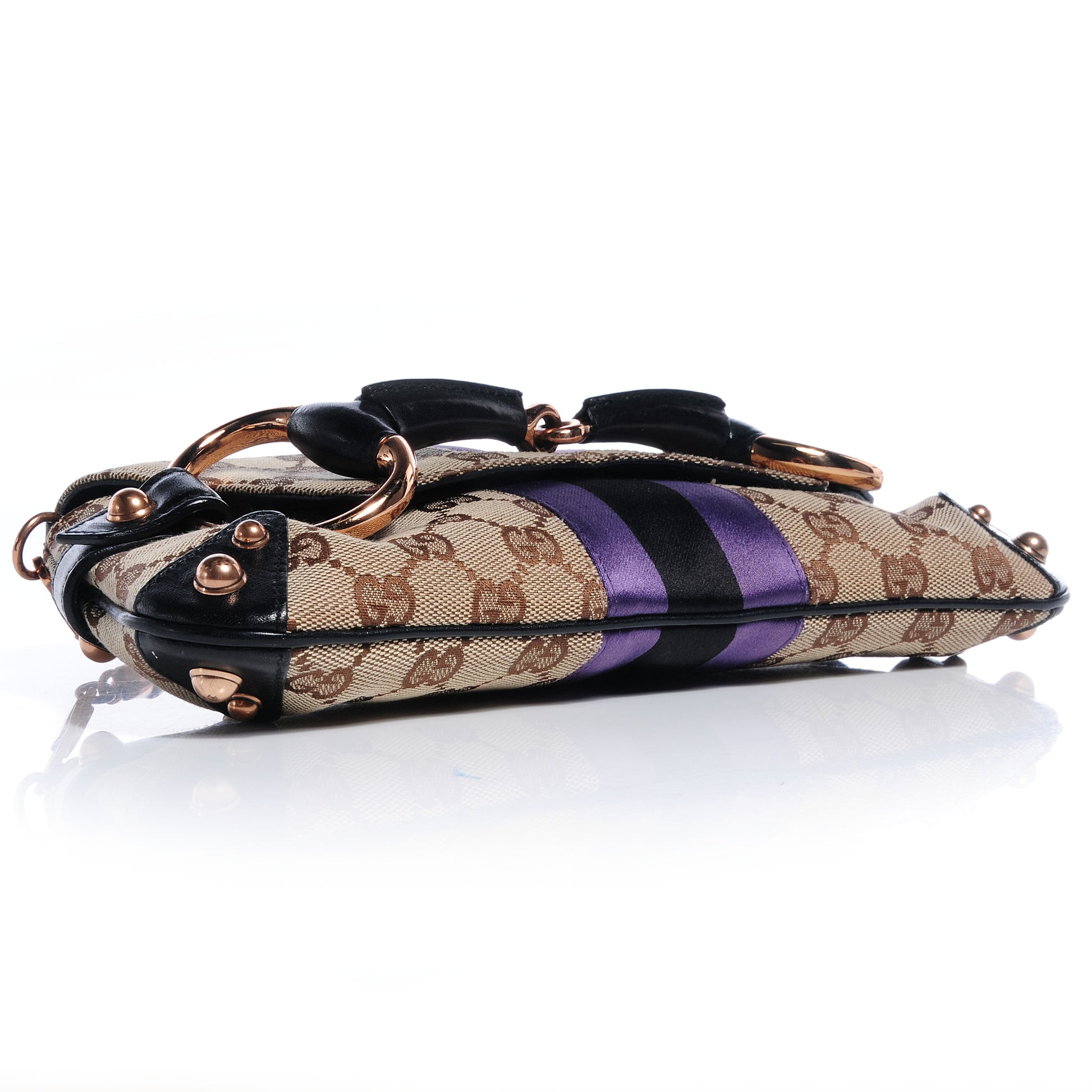 Gucci Tom Ford Monogram Horsebit Web Clutch Purple 4 of 7