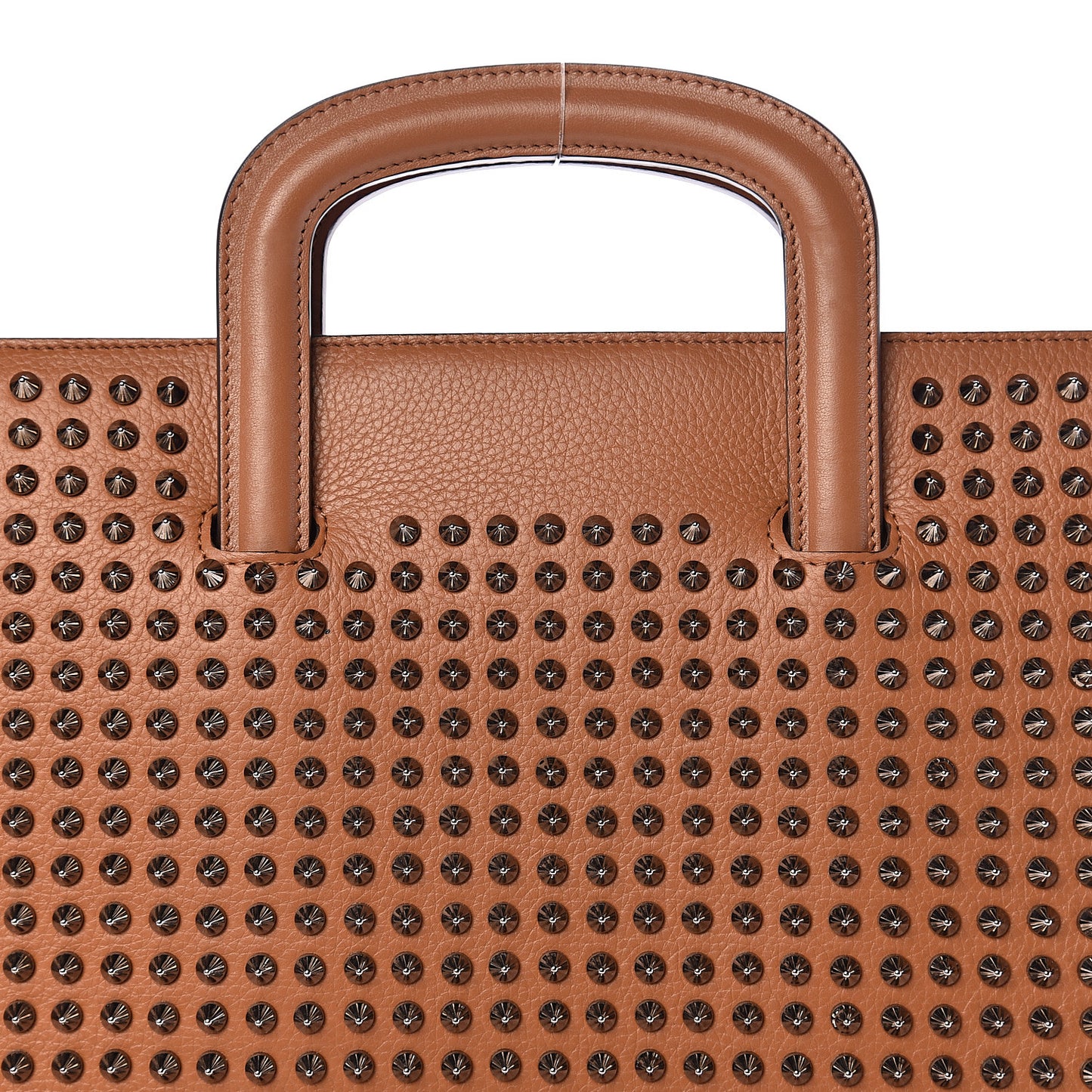 Calfskin Spiked Large Trictrac Portfolio Bag Cannelle