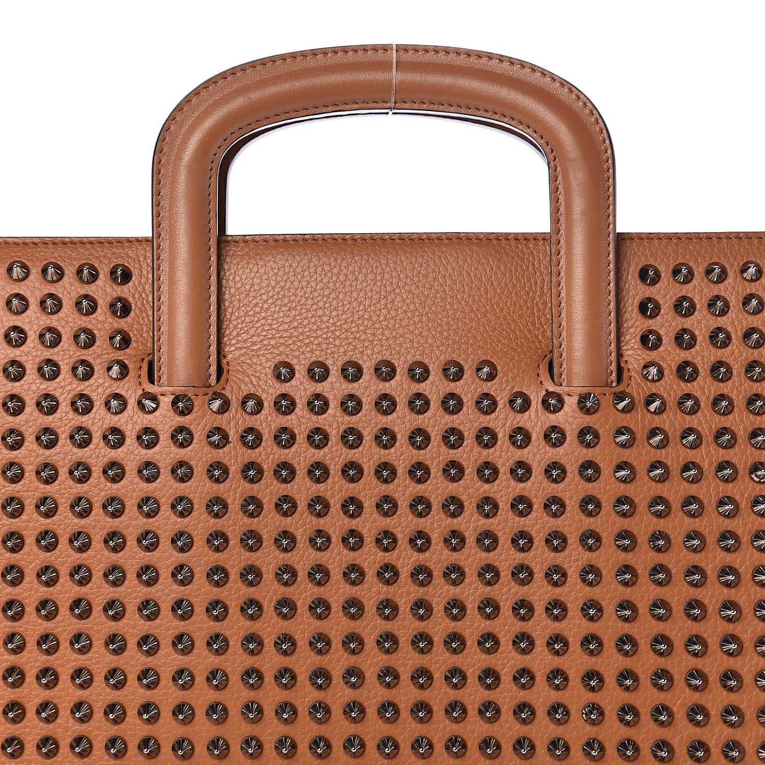Christian Louboutin Calfskin Spiked Large Trictrac Portfolio Bag Cannelle 11 of 11