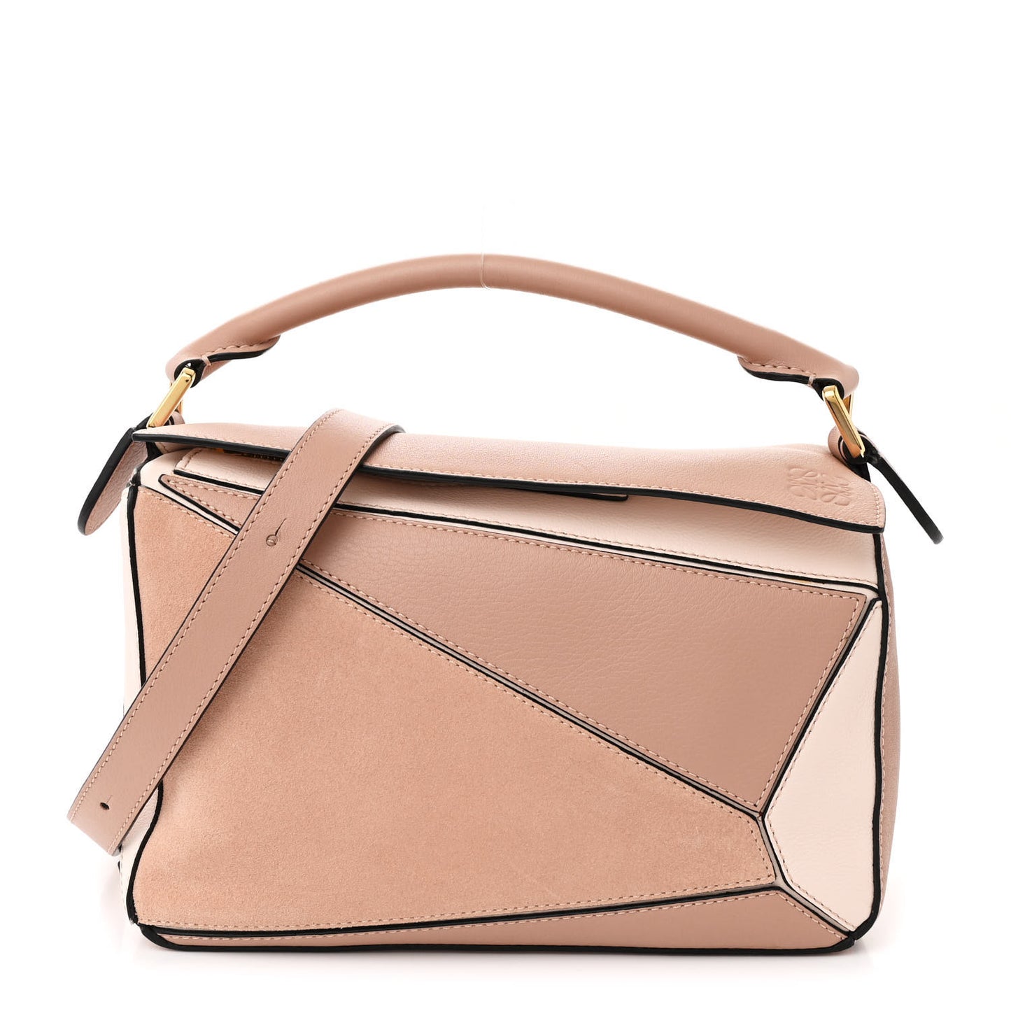 Calfskin Suede Small Puzzle Bag Blush