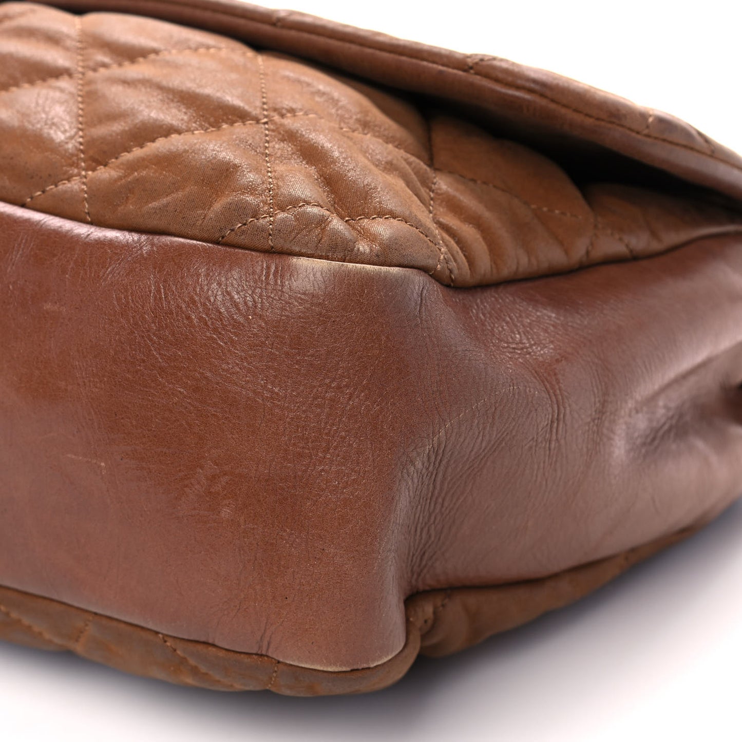 Iridescent Calfskin Jumbo In The Mix Flap Brown