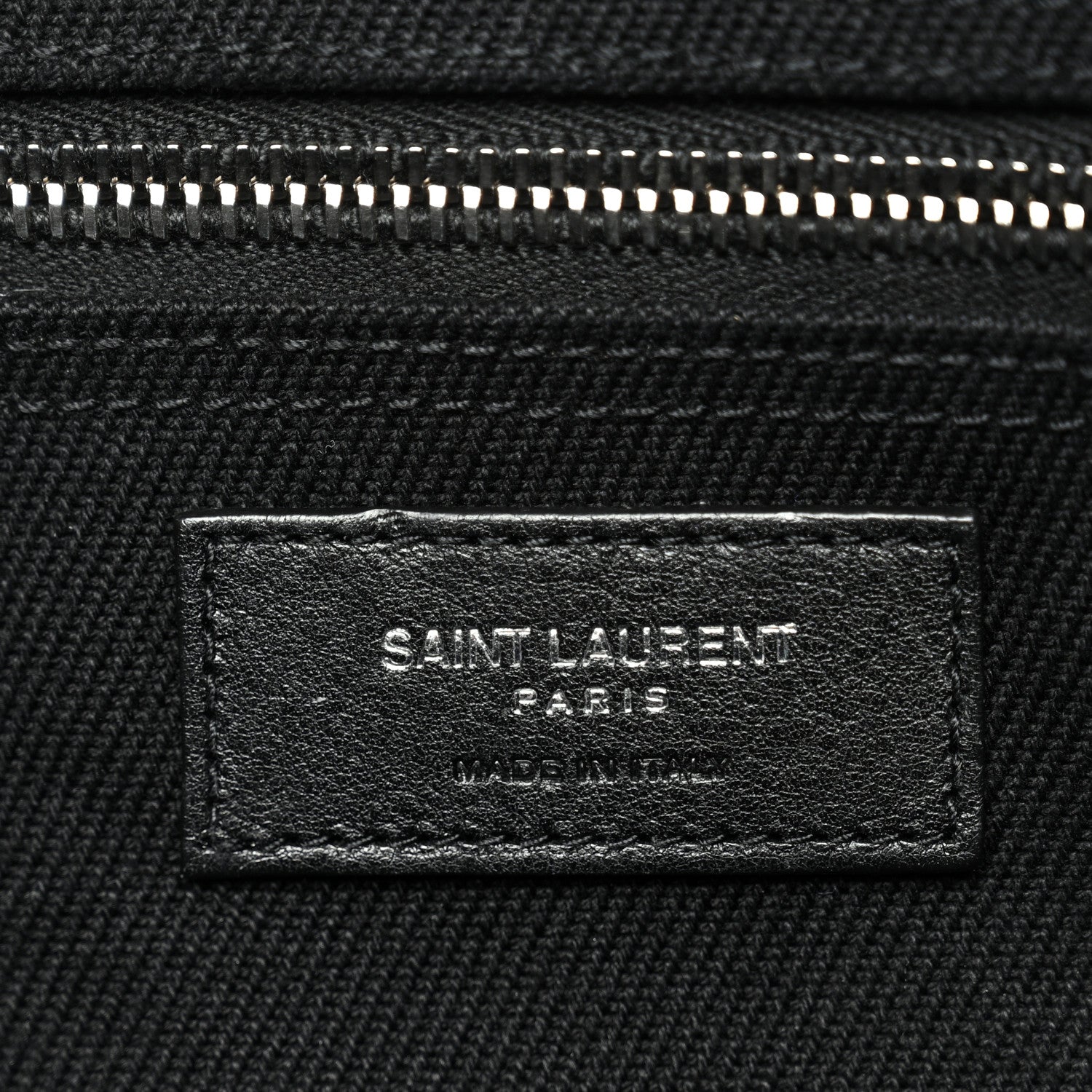 Saint Laurent Linen Calfskin Rive Gauche Tote Black 10 of 25