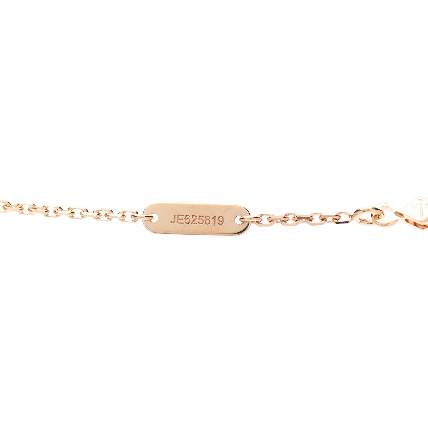 Van Cleef & Arpels 18K Rose Gold Diamond Black Onyx Vintage Alhambra Pendant Necklace 4 of 6