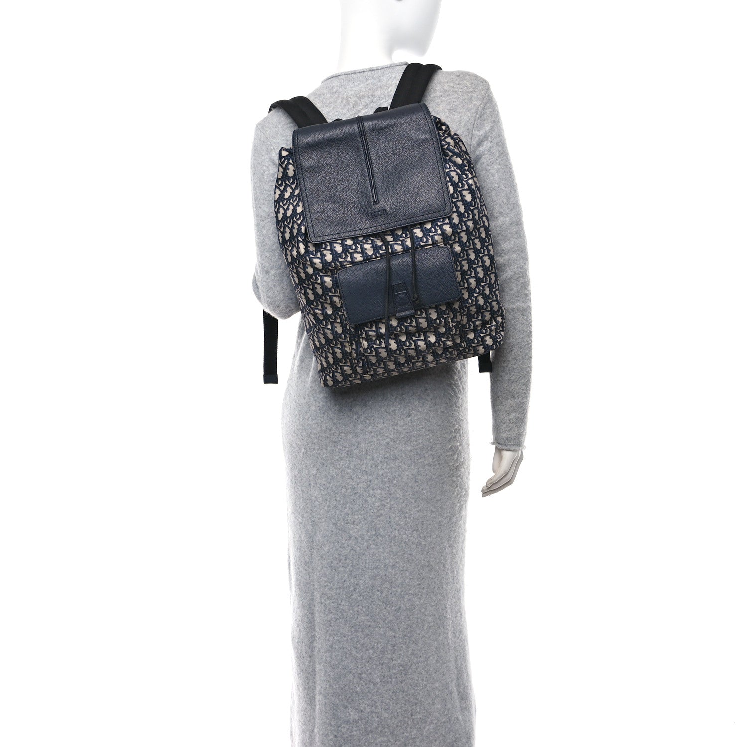 Christian Dior Technical Fabric Oblique Motion Backpack Blue 2 of 10