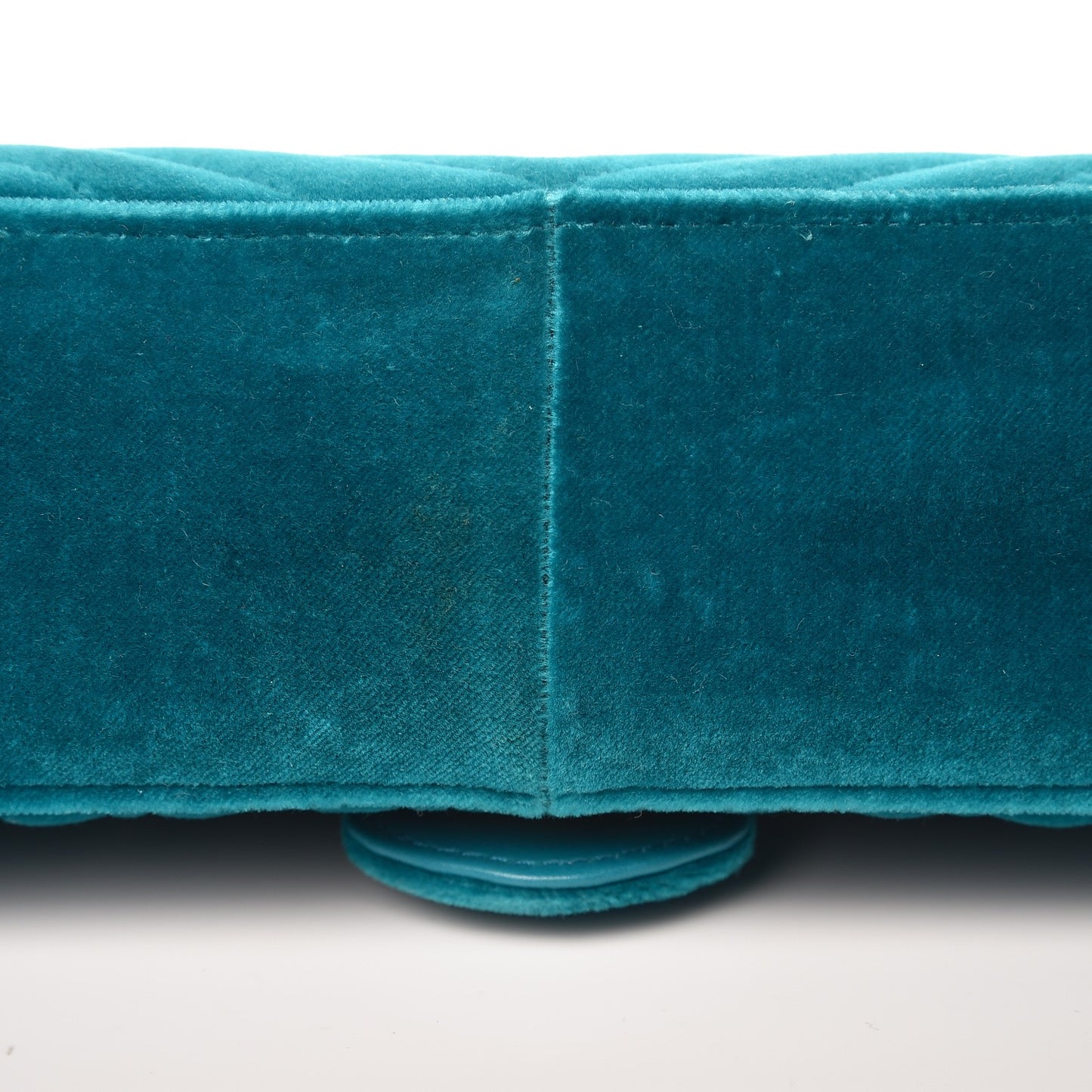 Velvet Matelasse Small GG Marmont Shoulder Bag Pavone Cyan