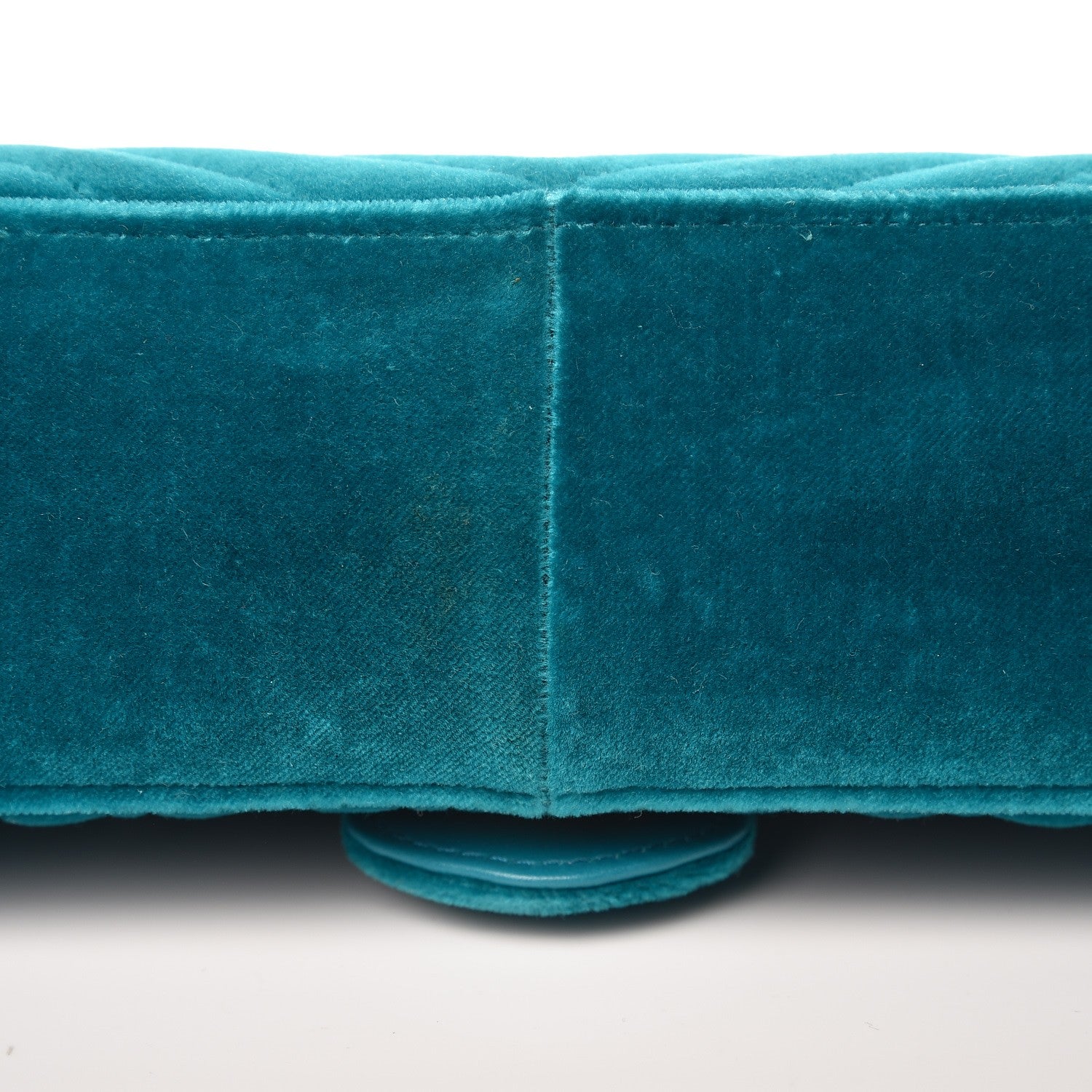 Gucci Velvet Matelasse Small GG Marmont Shoulder Bag Pavone Cyan 9 of 9