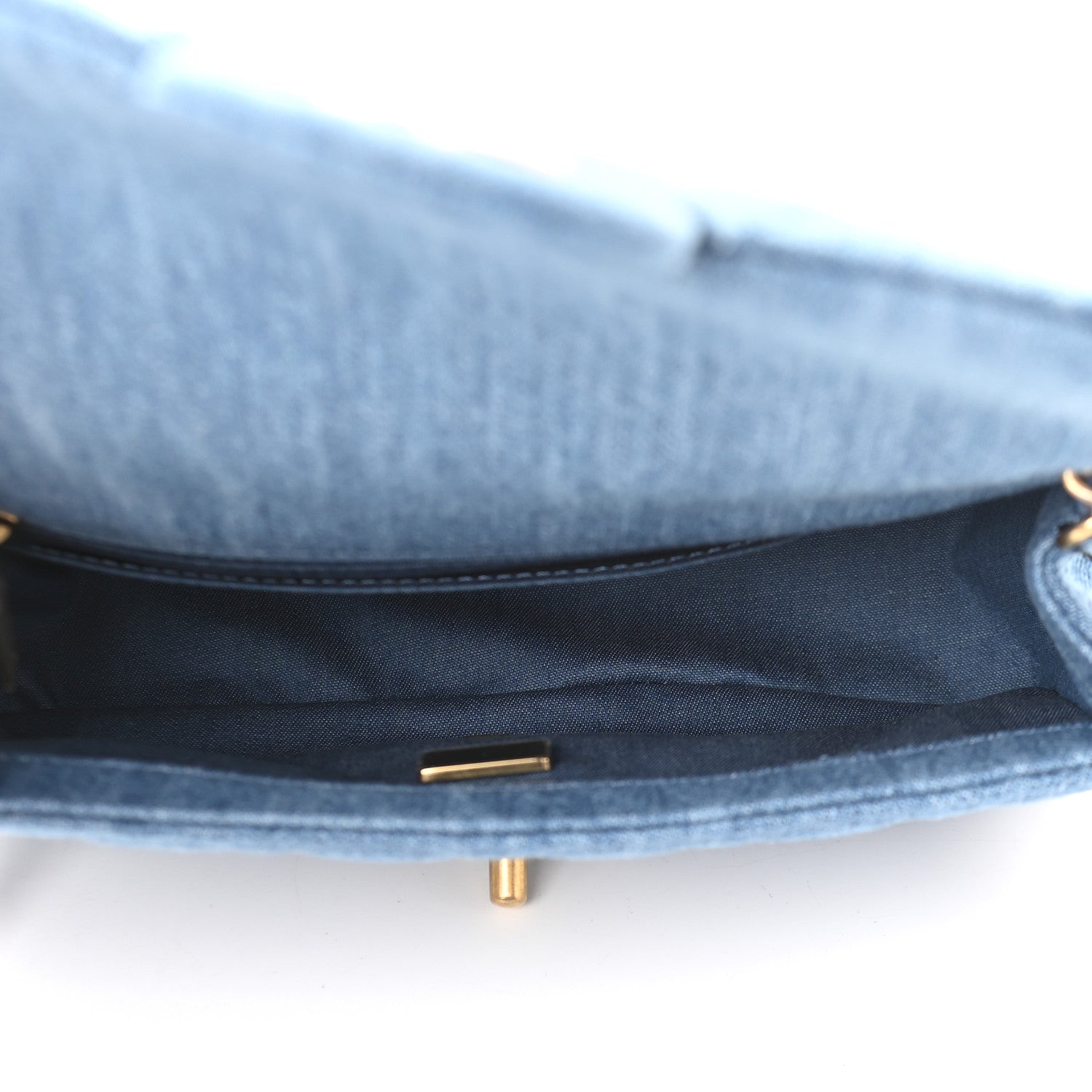Chanel Denim Quilted Mini Pearl Crush Rectangular Flap Blue 5 of 9