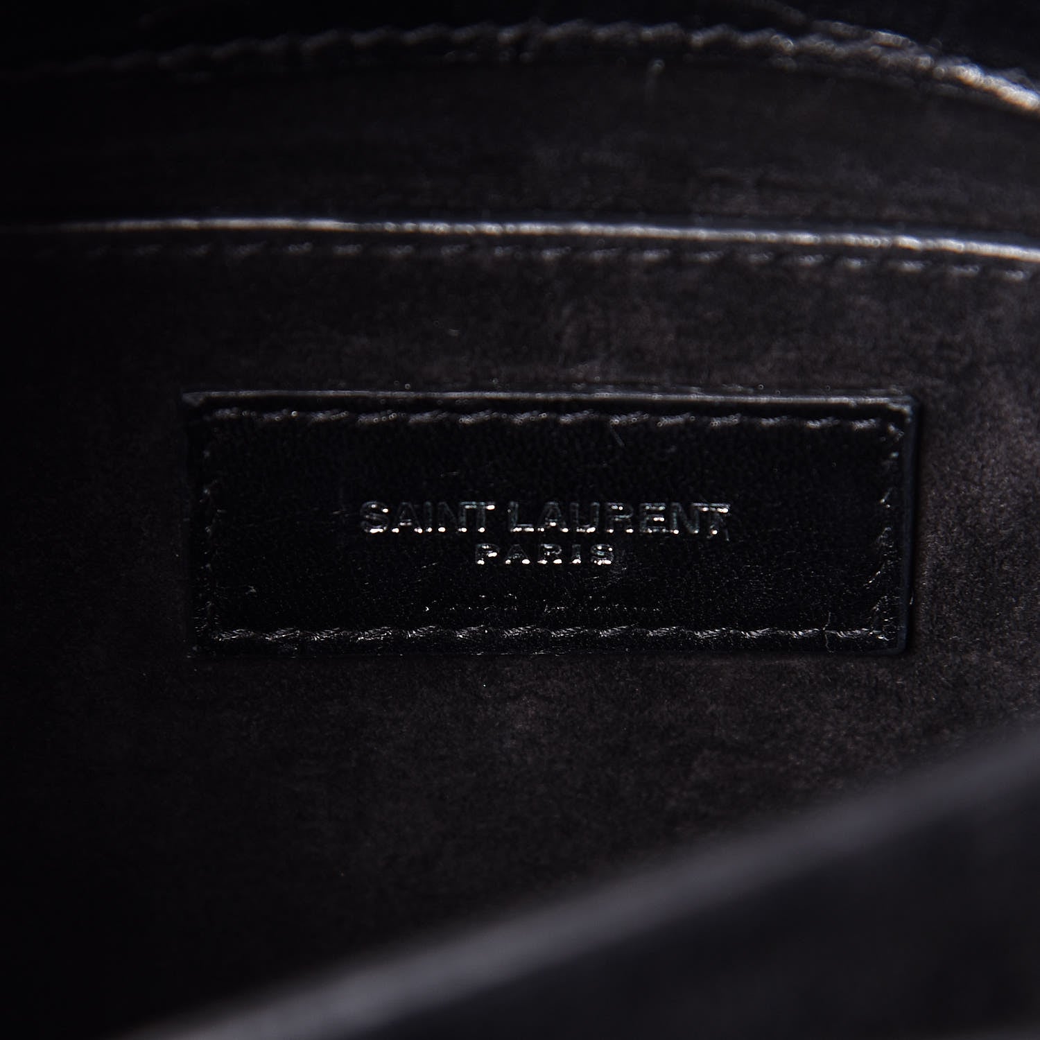 Saint Laurent Calfskin Crocodile Embossed Medium Monogram Sunset Black 6 of 10