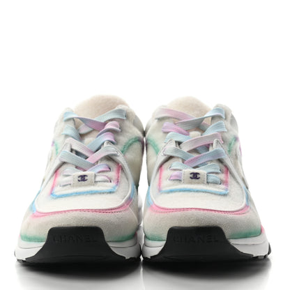 Chanel Wool Suede Calfskin CC Sneakers 38 Multicolor 3 of 8