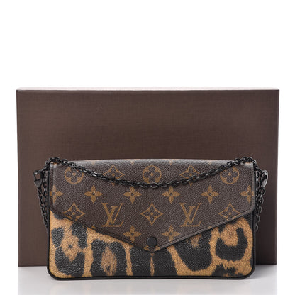 Louis Vuitton Monogram Animal Print Pochette Felicie Chain Wallet 10 of 10