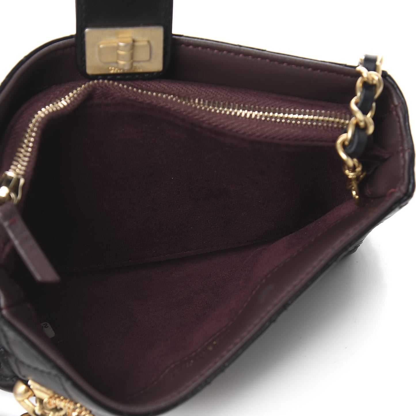 Aged Calfskin Lucky Charms 2.55 Reissue Mini Clutch With Chain Black
