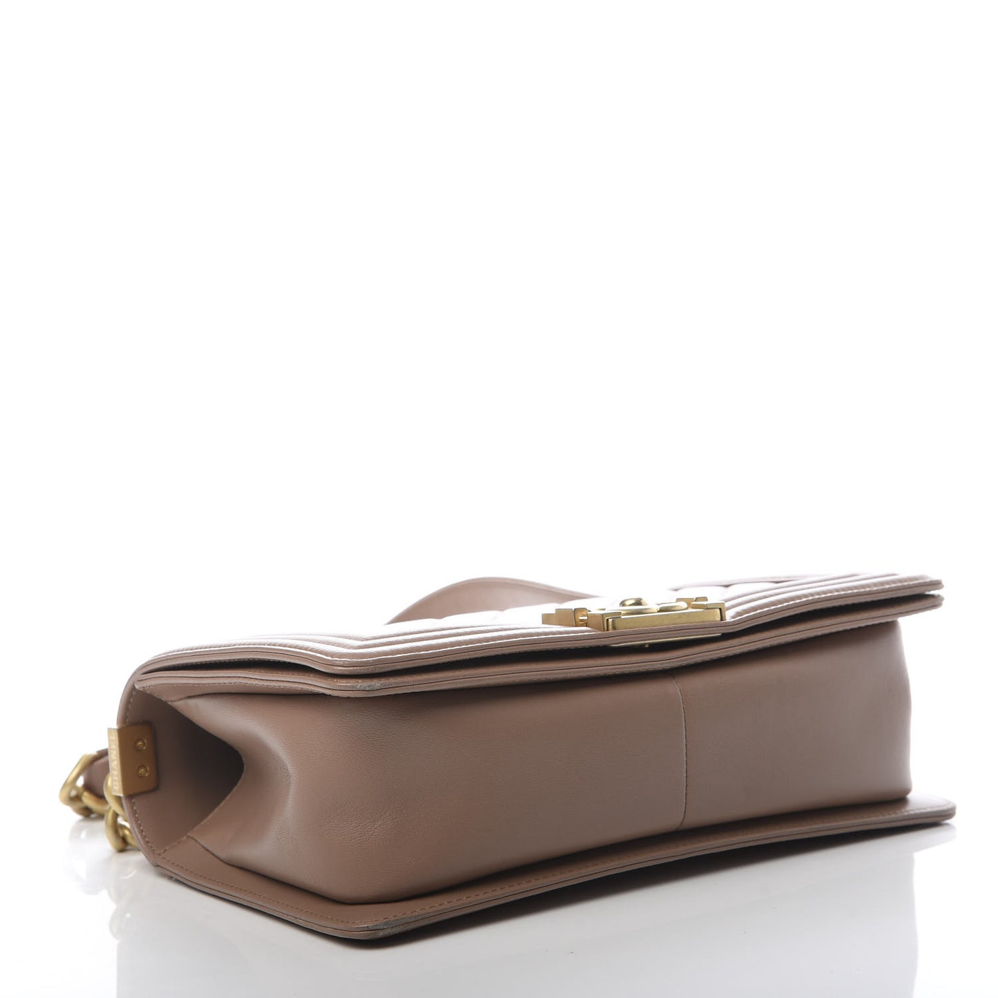 Lambskin Quilted Medium Boy Flap Beige