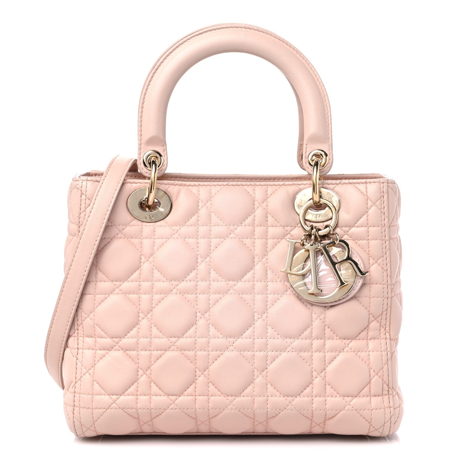 Christian Dior Lambskin Cannage Medium Lady Dior Rose Poudre 1 of 11