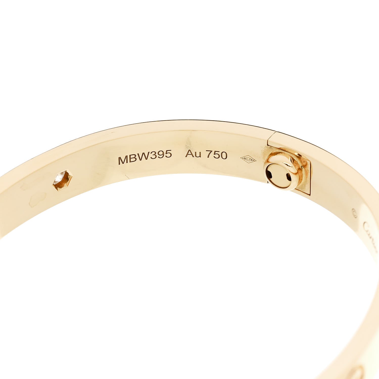 Cartier 18K Yellow Gold 4 Diamond LOVE Bracelet 16 7 of 9