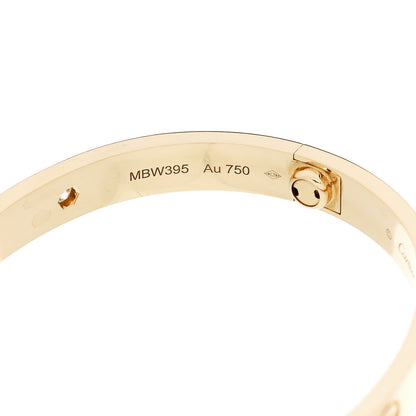 Cartier 18K Yellow Gold 4 Diamond LOVE Bracelet 16 7 of 9