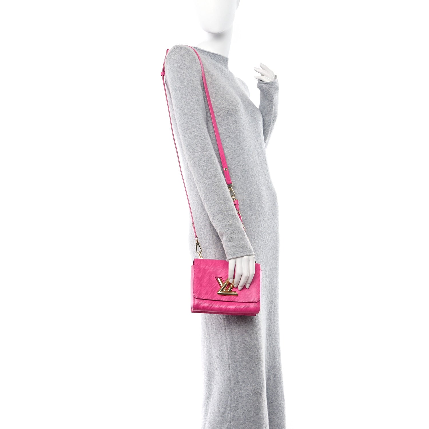 Louis Vuitton Epi Twist Braided Chain Shoulder Bag PM Rose Miami Pink 2 of 13