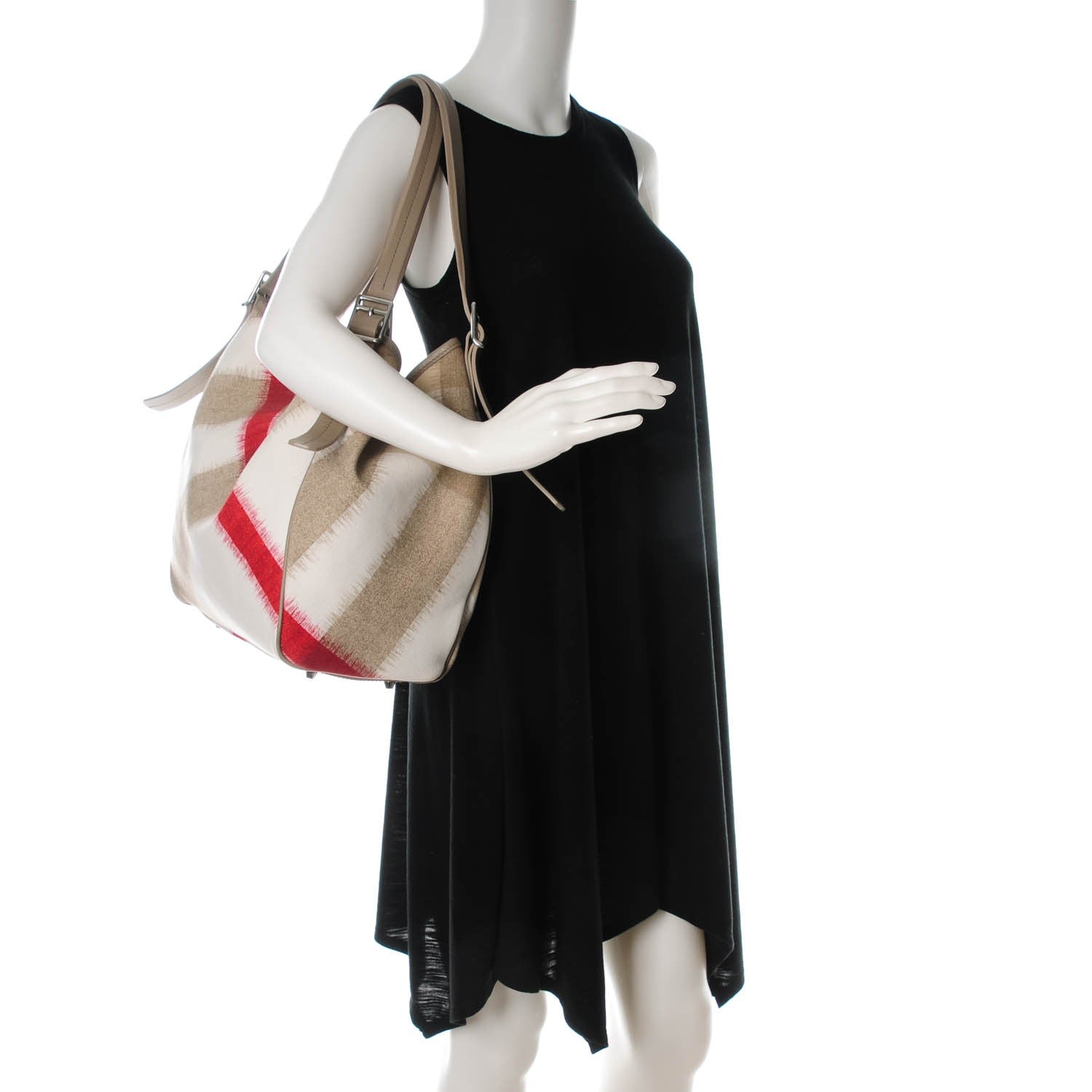 Burberry Canvas Ikat Check Tote Trench 2 of 8