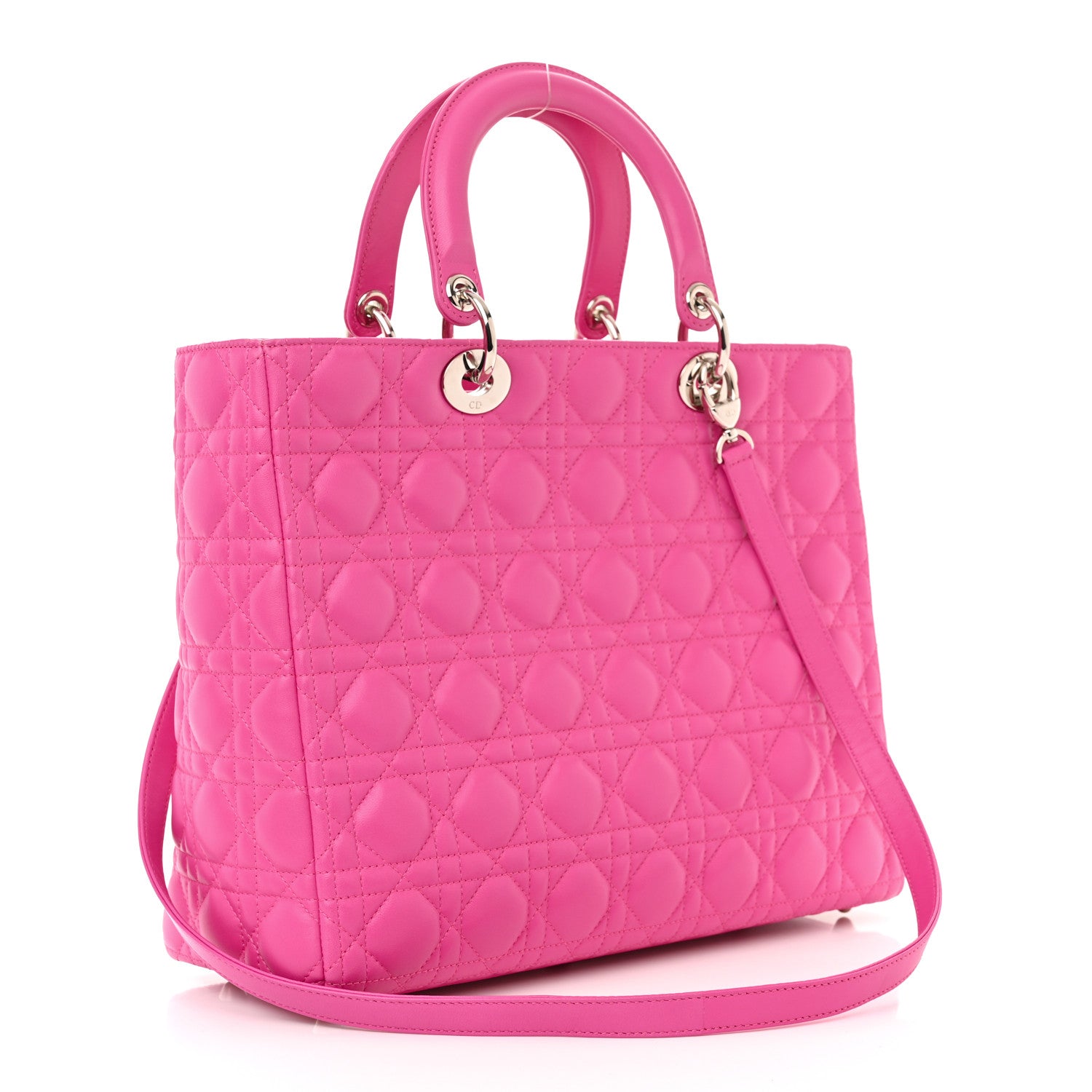 Christian Dior Lambskin Cannage Large Lady Dior Rose Sorbet 2 of 10