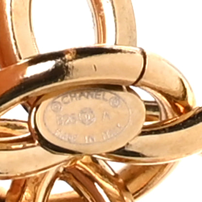 Chanel Metal CC Interlock Drop Earrings Gold 4 of 5