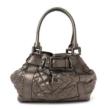 Burberry Calfskin Quilted Beaton Gunmetal 1 of 22