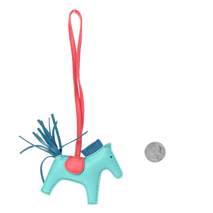 Hermes HHERMES Milo Lambskin Grigri Rodeo Horse Bag Charm PM Lagon Bleu Izmir Bougainvillea 2 of 4