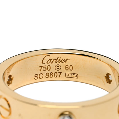 Cartier 18K Yellow Gold 3 Diamond 5.5mm LOVE Ring 60 9 4 of 5
