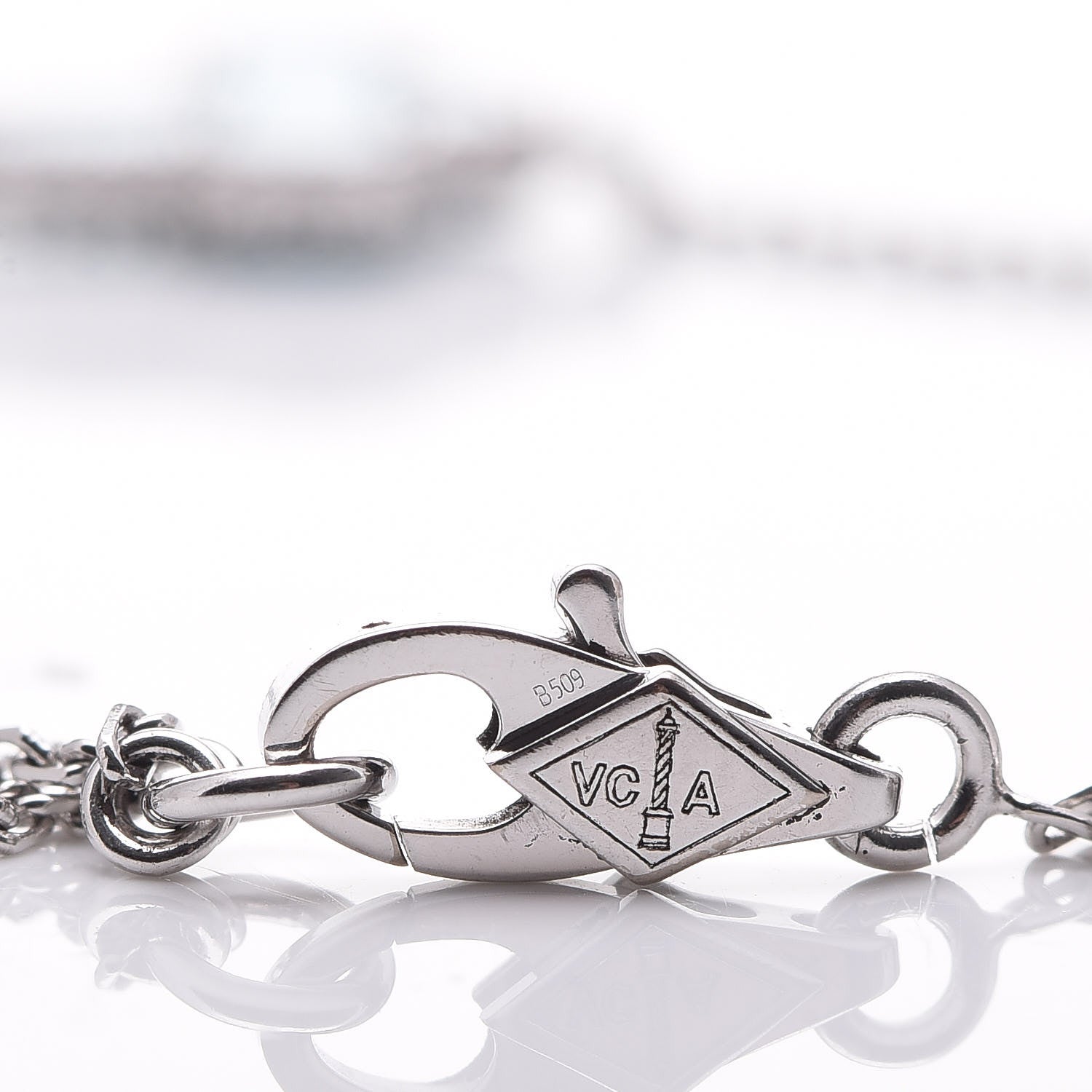 Van Cleef & Arpels 18K White Gold Turquoise Sweet Alhambra Butterfly Bracelet 5 of 8