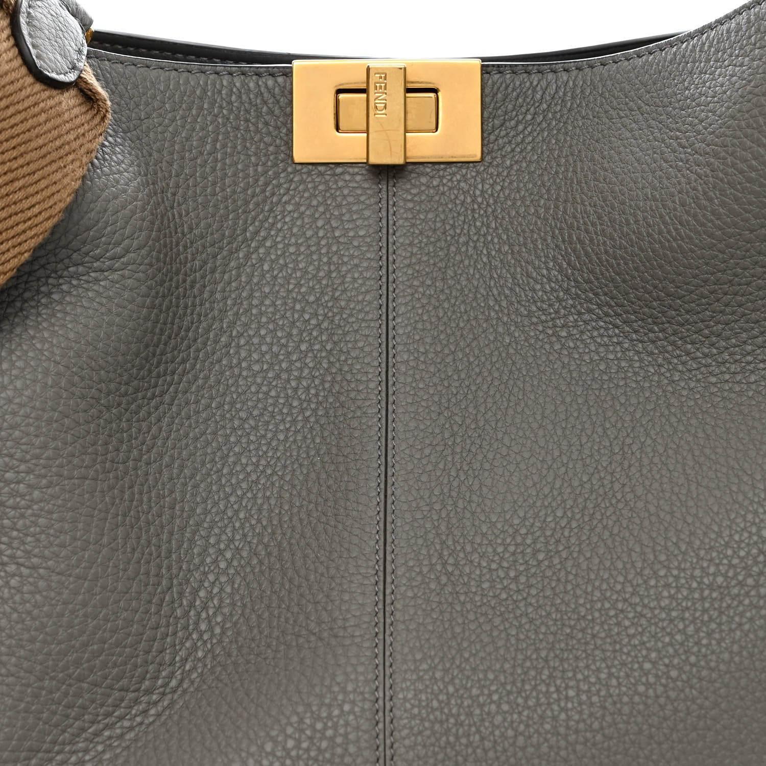 Fendi Cuoio Romano Selleria Bi-Color Medium Peekaboo X-Lite Moon Ghiaia 8 of 11