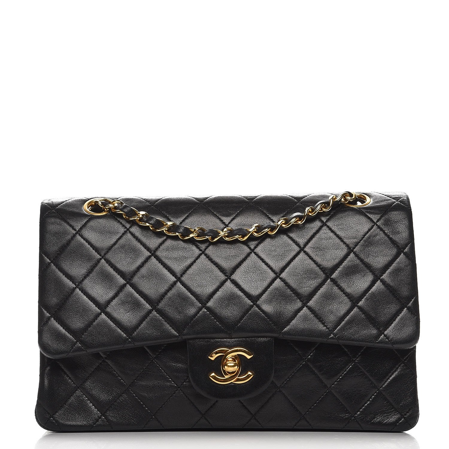 Chanel Lambskin Quilted Medium Double Flap Black 1 of 8