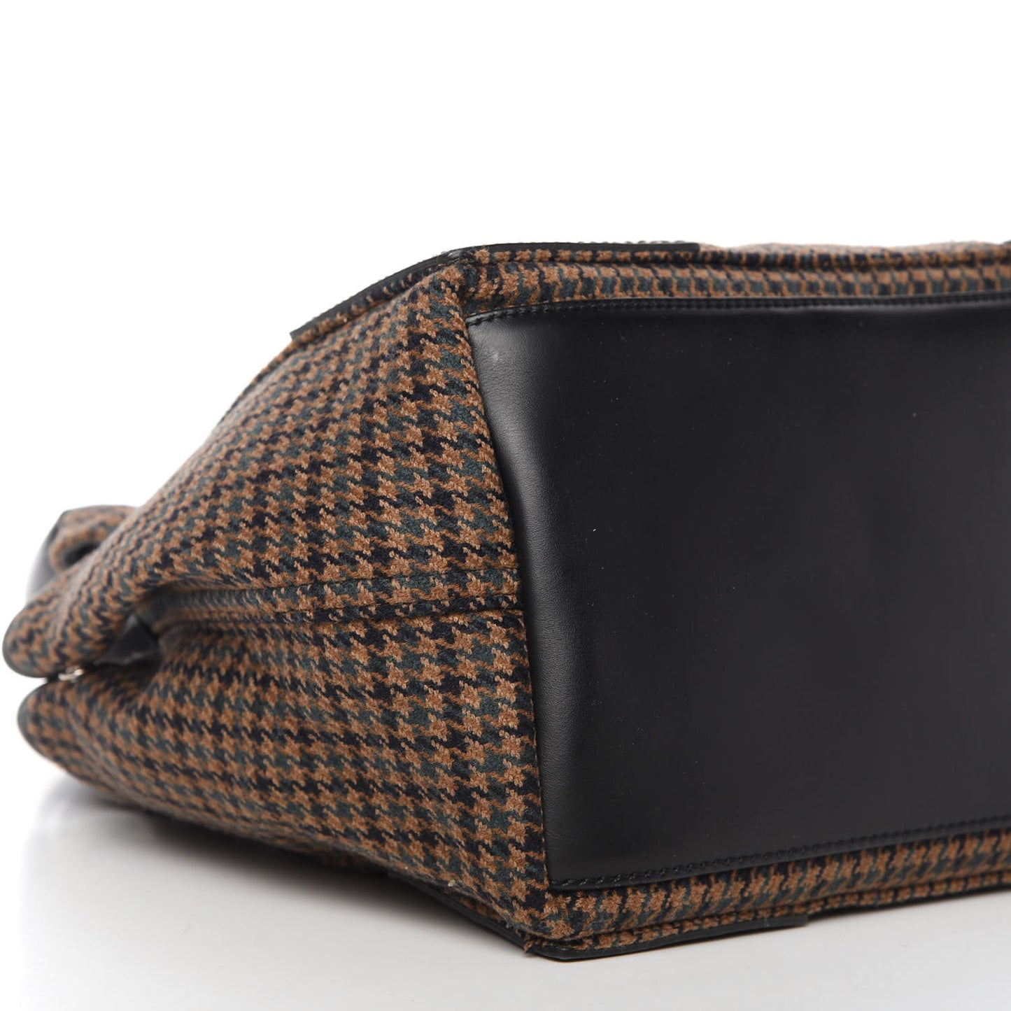 Wool Houndstooth S Navy Cabas