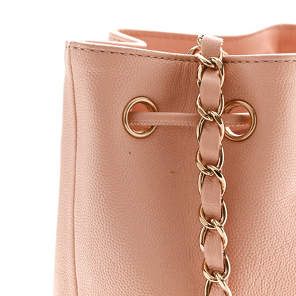 Chanel Caviar Deauville Drawstring Bucket Bag Light Pink 11 of 11
