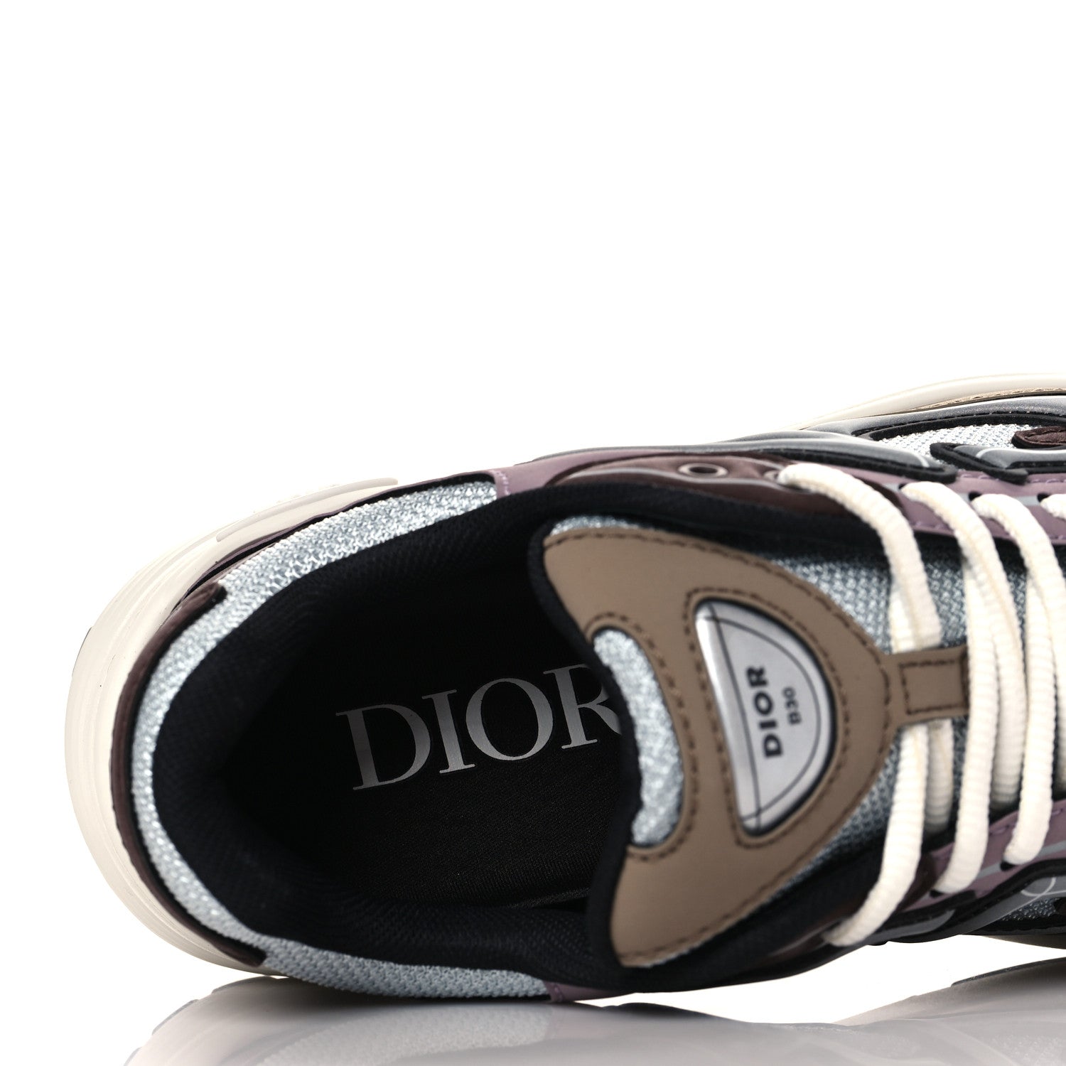Christian Dior Technical Mesh Calfskin Womens B30 Sneakers 36 Grey Brown 7 of 8