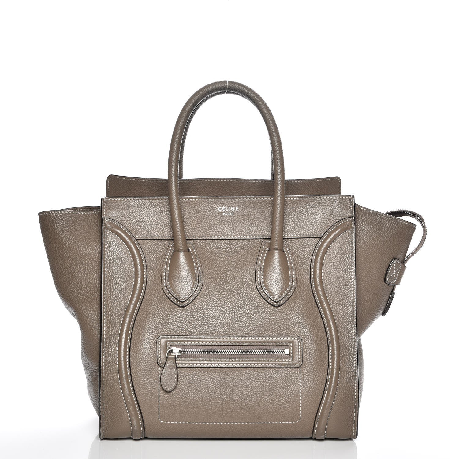 Celine Drummed Calfskin Mini Luggage Souris 1 of 10