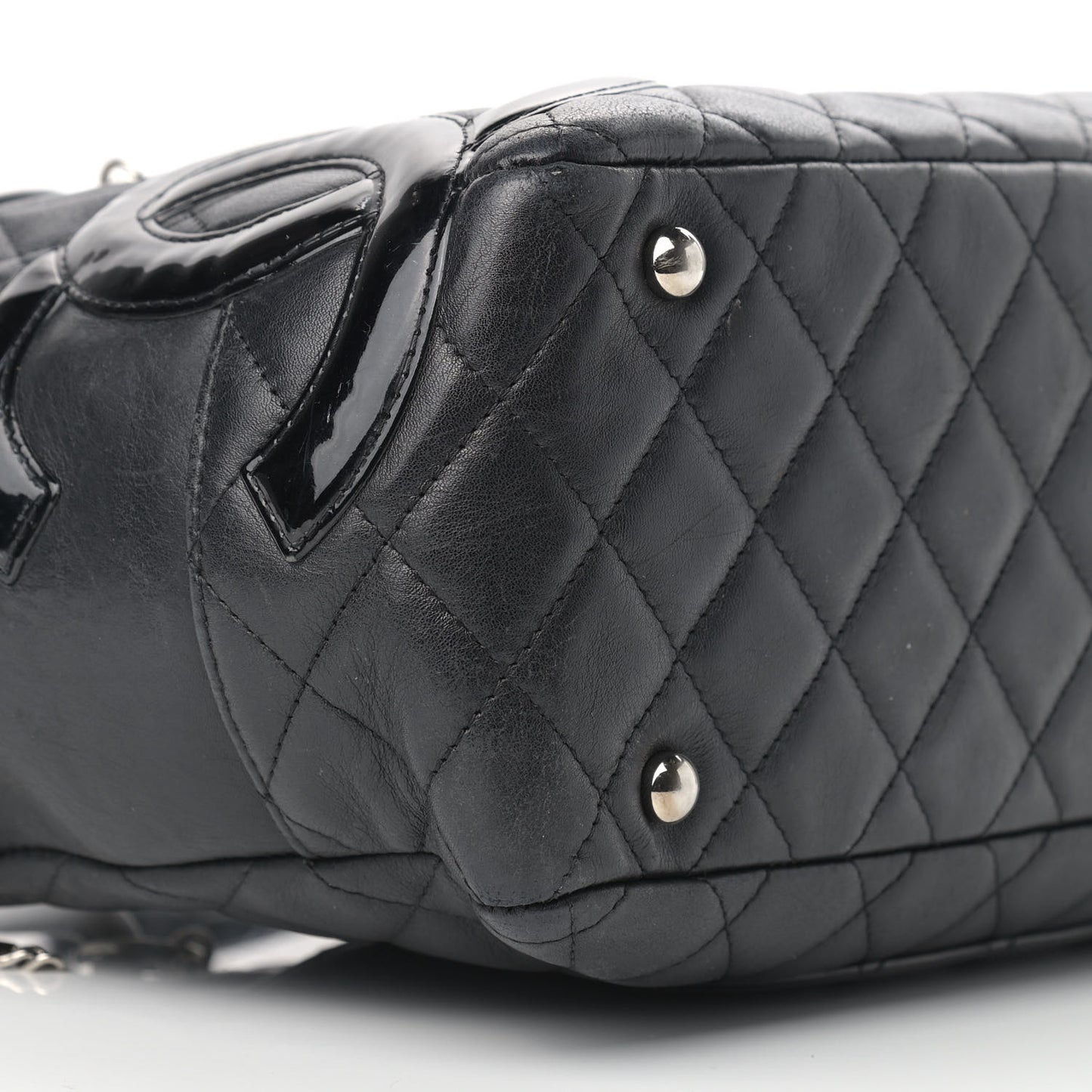 Calfskin Quilted Large Cambon Bowler Black