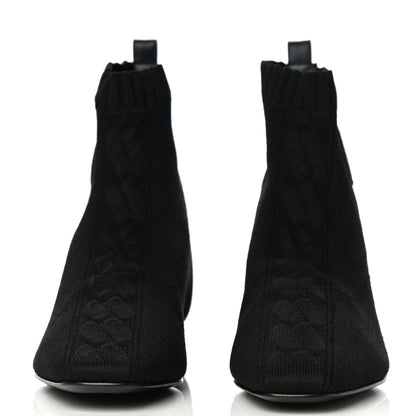 Hermes Knit Calfskin Duo Ankle Boots 35.5 Black 2 of 11
