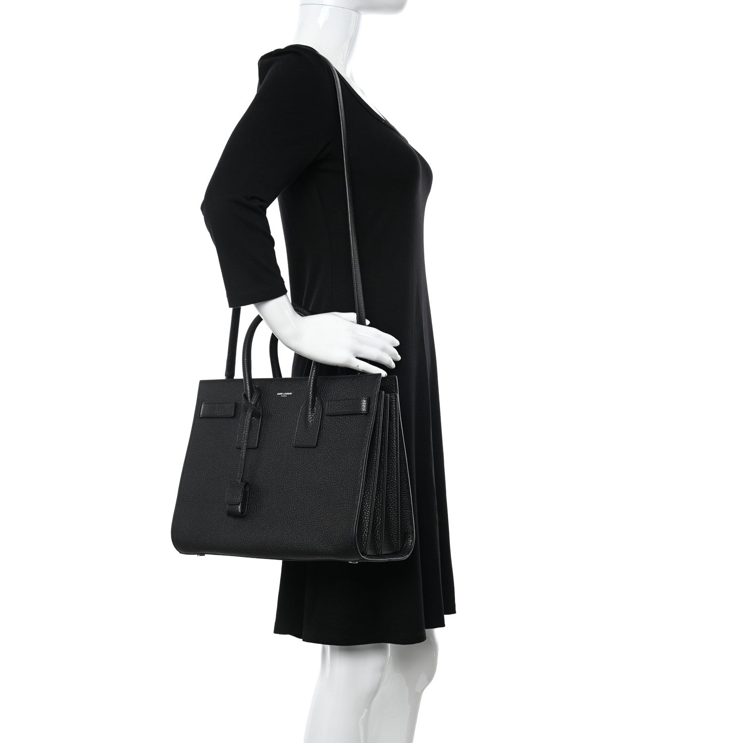 Saint Laurent Grained Calfskin Small Sac De Jour Black 2 of 10