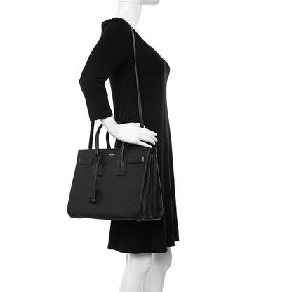 Saint Laurent Grained Calfskin Small Sac De Jour Black 2 of 10