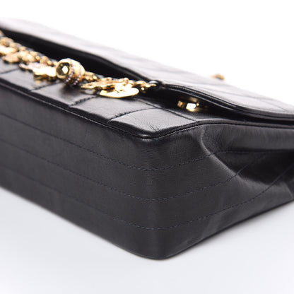 Chanel Lambskin Quilted Crystal Chocolate Bar Charm Flap Black 9 of 16