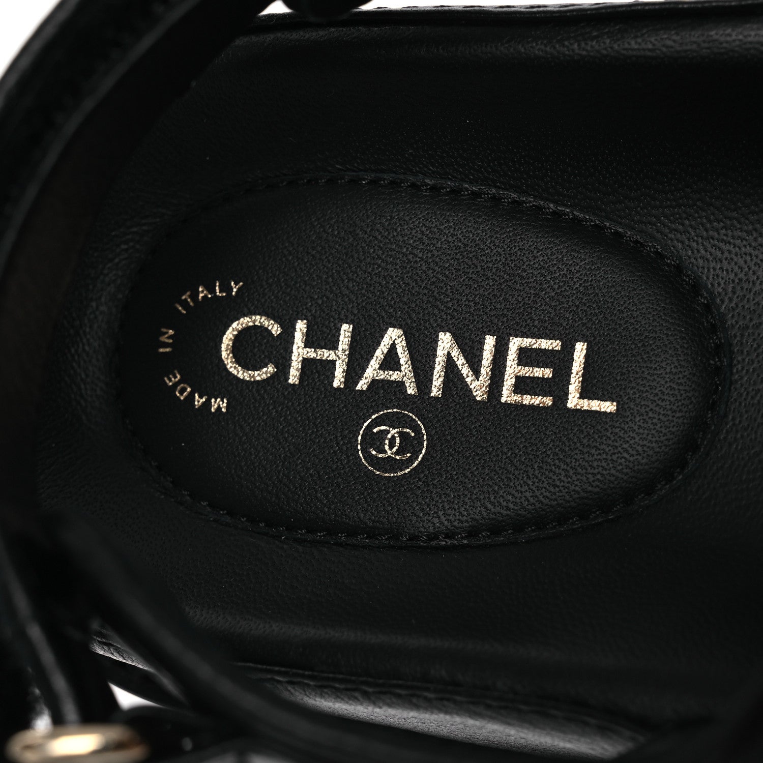 Chanel Grained Calfskin Velcro Dad Sandals 36.5 Black 8 of 9
