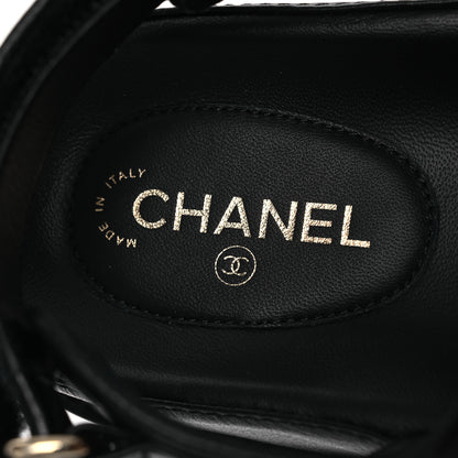 Chanel Grained Calfskin Velcro Dad Sandals 36.5 Black 8 of 9
