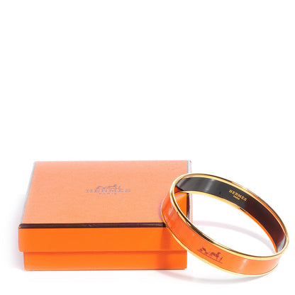 Hermes Enamel Printed Caleche Medium Bracelet 70 Orange 6 of 6