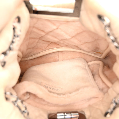 Chanel Shearling Quilted Mademoiselle Tote Beige 5 of 11