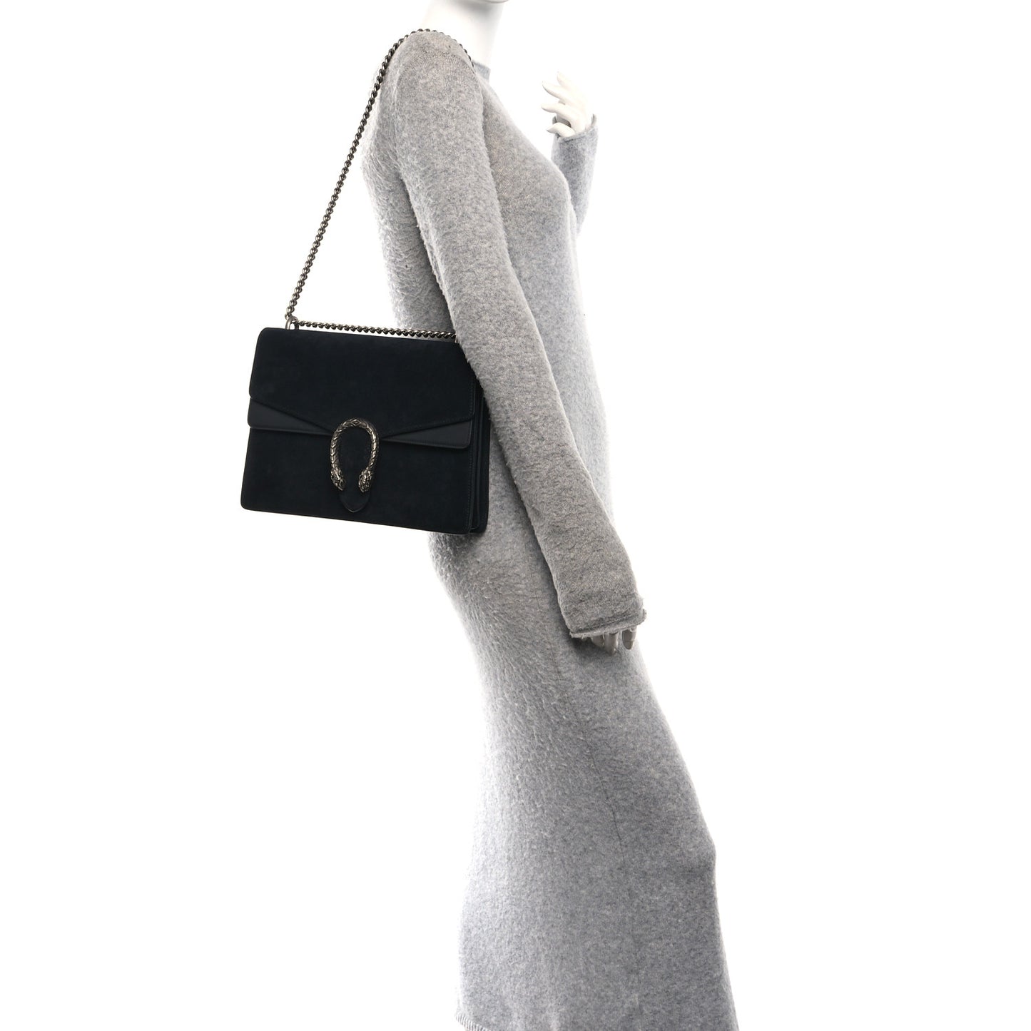 Suede Medium Dionysus Shoulder Bag Black