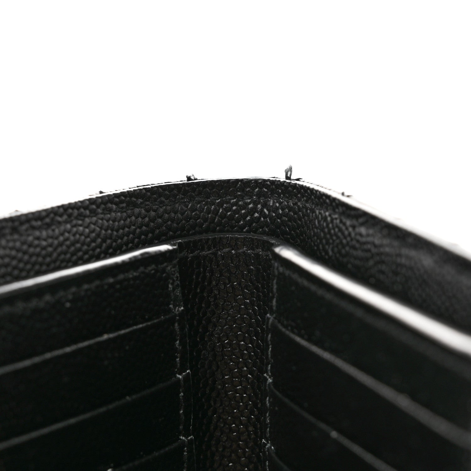 Saint Laurent Grain De Poudre Matelasse Chevron Monogram Zipped Two-Part Wallet Black 8 of 8