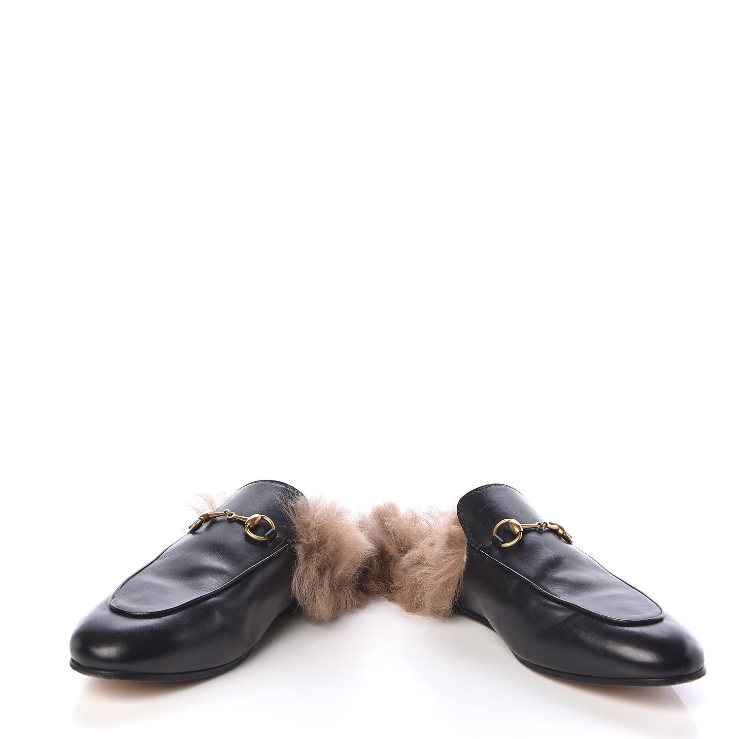 Gucci Calfskin Fur Womens Princetown Slippers 41 Black 5 of 12