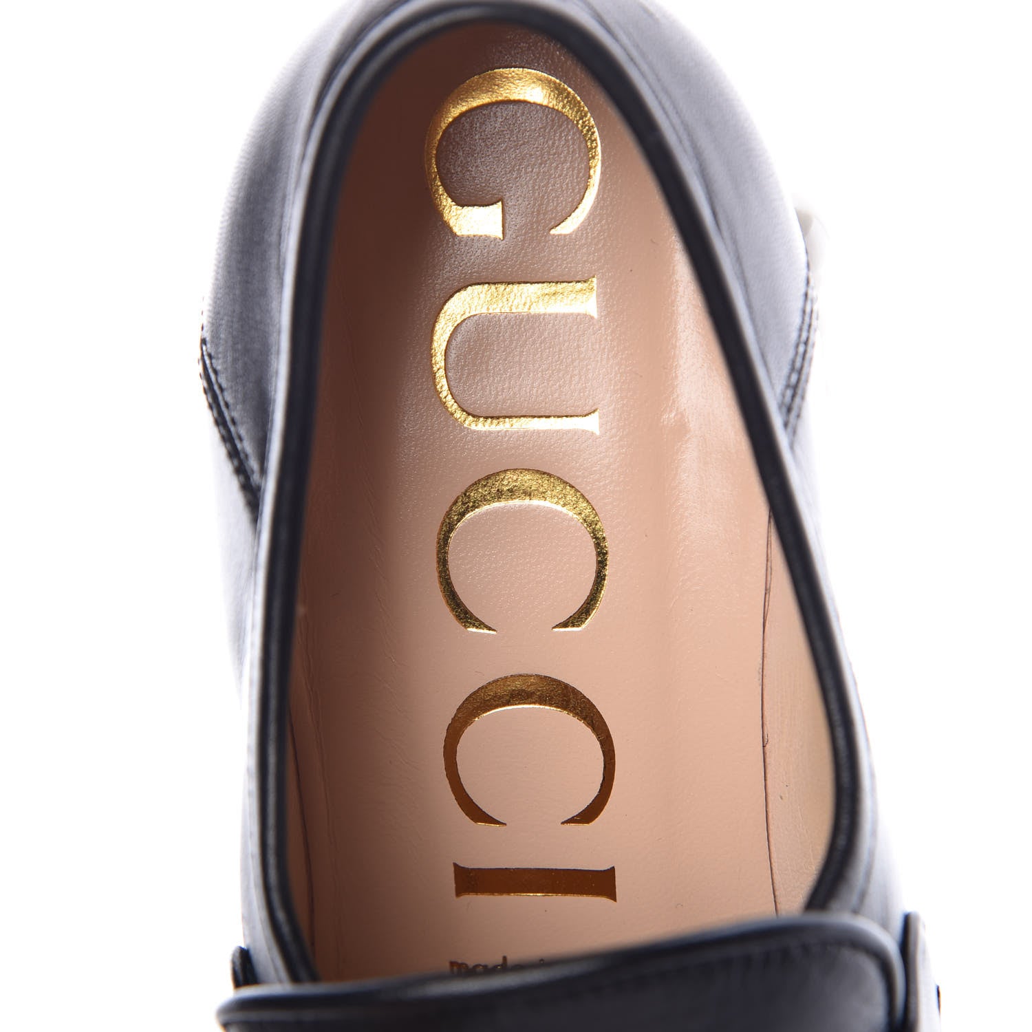 Gucci Malaga Kid Pearl Studded Vegas Platform Loafers 38 Black 5 of 9